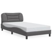 vidaXL Sängram med huvudgavel grå 100x200 cm konstläder