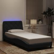 vidaXL Bed Frame with LED without Mattress Black 90x200 cm Velvet