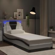 vidaXL Bed Frame "Viana" with LED without Mattress White and Black 90x...