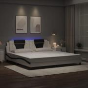 vidaXL Bed Frame "Viana" with LED without Mattress White and Black 200...