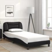 vidaXL Bed Frame without Mattress "Hvar" Black and White 80x200 cm Fau...