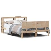 vidaXL Sängram med huvudgavel 120x190 cm massiv furu