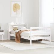 vidaXL Sängram med huvudgavel utan madrass vit 100x200 cm