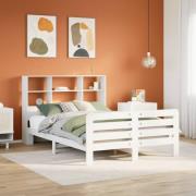 vidaXL Sängram utan madrass vit 160x200 cm massiv furu