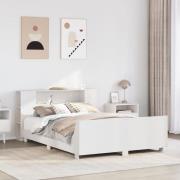 vidaXL Sängram utan madrass vit 140x190 cm massiv furu