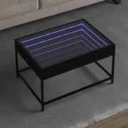 vidaXL Soffbord med Infinity LEDs svart 70x50x41 cm