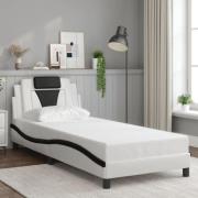 vidaXL Bed Frame "Viana" without Mattress White and Black 90x200 cm Fa...