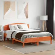 vidaXL Sängram utan madrass vaxbrun 120x190 cm massiv furu