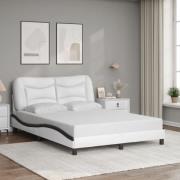 vidaXL Bed Frame without Mattress "Hvar" White and Black 140x200 cm Fa...