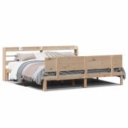 vidaXL Sängram med huvudgavel 200x200 cm massiv furu