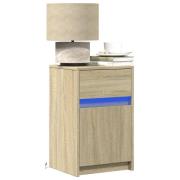 vidaXL Sängbord med LED-lampor 2 st sonoma-ek konstruerat trä