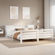 vidaXL Sängram utan madrass vit 180x200 cm massiv furu