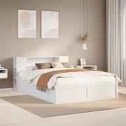 vidaXL Sängram utan madrass vit 140x200 cm massiv furu