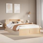 vidaXL Sängram utan madrass 140x190 cm massiv furu