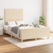 vidaXL sängram utan madrass gräddvit 120x190 cm tyg