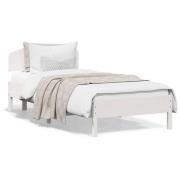 vidaXL Sängram utan madrass vit 100x200 cm massiv furu