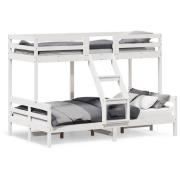 vidaXL Våningssäng 80x200/120x200 cm vit massiv furu