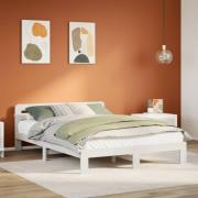 vidaXL Sängram utan madrass vit 140x200 cm massiv furu