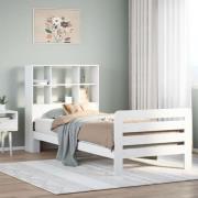 vidaXL Sängram utan madrass vit 90x190 cm massiv furu