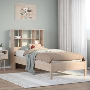 vidaXL Säng med bokhylla utan madrass 100x200cm massiv furu