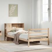 vidaXL Säng med bokhylla utan madrass 90x200cm massiv furu
