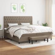 vidaXL Ramsäng med madrass taupe 200x200 cm tyg