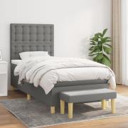 vidaXL Ramsäng med madrass mörkgrå 100x200 cm tyg
