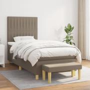 vidaXL Ramsäng med madrass taupe 90x190 cm tyg