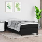 vidaXL Ramsäng med madrass svart 90x200 cm tyg