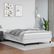 vidaXL Ramsäng med madrass vit 140x190 cm konstläder