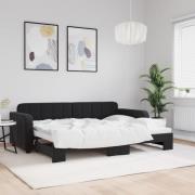 vidaXL Dagbädd utdragbar svart 80x200 cm sammet