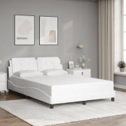vidaXL Bed Frame without Mattress "Zadar" White 140x200 cm Faux Leathe...