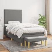 vidaXL Ramsäng med madrass mörkgrå 100x200 cm tyg