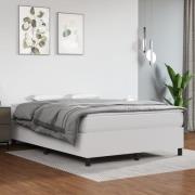 vidaXL Ramsäng med madrass vit 140x200 cm konstläder