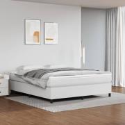 vidaXL Ramsäng med madrass vit 180x200 cm konstläder