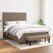 vidaXL Ramsäng med madrass taupe 140x190 cm tyg