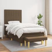 vidaXL Ramsäng med madrass mörkbrun 100x200 cm tyg