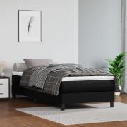vidaXL Ramsäng med madrass svart 100x200 cm konstläder
