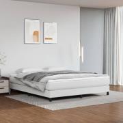 vidaXL Ramsäng med madrass vit 180x200 cm konstläder