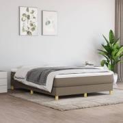 vidaXL Ramsäng med madrass taupe 140x200 cm tyg