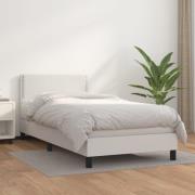 vidaXL Ramsäng med madrass vit 100x200 cm konstläder