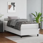 vidaXL Ramsäng med madrass vit 90x190 cm konstläder
