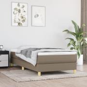 vidaXL Ramsäng med madrass taupe 90x190 cm tyg