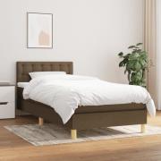 vidaXL Ramsäng med madrass mörkbrun 90x190 cm tyg