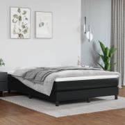 vidaXL Ramsäng med madrass svart 140x190 cm konstläder