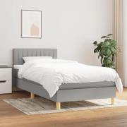 vidaXL Ramsäng med madrass ljusgrå 80x200 cm tyg