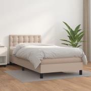 vidaXL Ramsäng med bäddmadrass cappuccino 90x200 cm konstläder