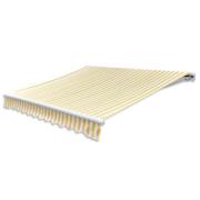 vidaXL Markis manuellt infällbar 300 cm gul/vit