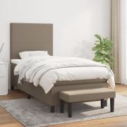 vidaXL Ramsäng med madrass taupe 90x190 cm tyg