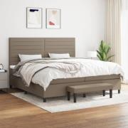 vidaXL Ramsäng med madrass taupe 200x200 cm tyg